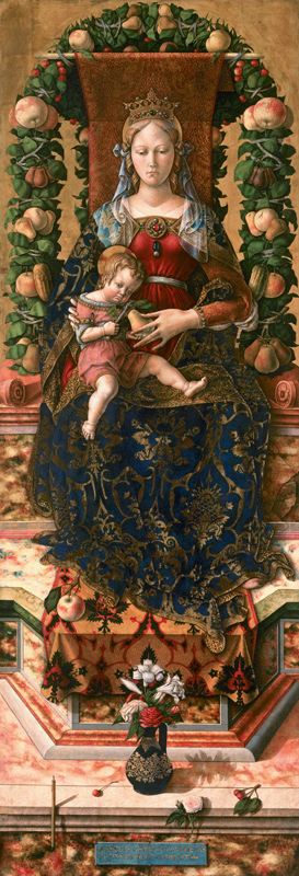 The Madonna of the Little Candle (Madonna della Candeletta) central panel of the triptych depicting  a Carlo Crivelli