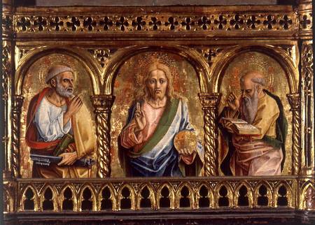 Christ with St. Peter and St. Paul, detail from the Sant'Emidio polyptych a Carlo Crivelli