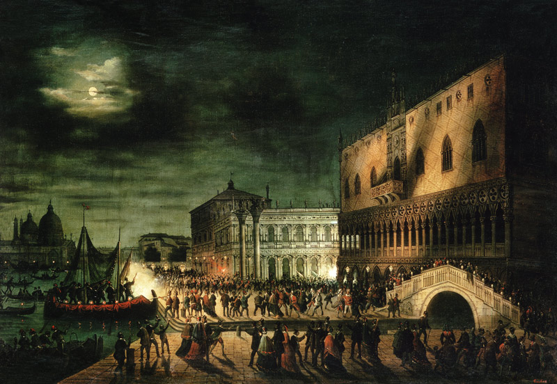 Carnival hustle and bustle on the Piazza San Marco in Venice a Carlo Grubacs