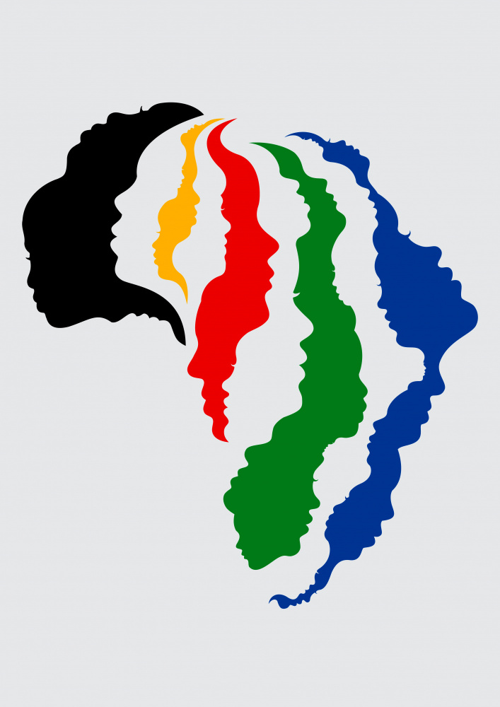 Africa continent colour face profiles a Carlo Kaminski