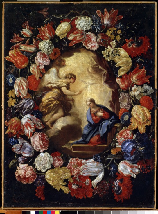 The Annunciation with flowers a Carlo Maratta