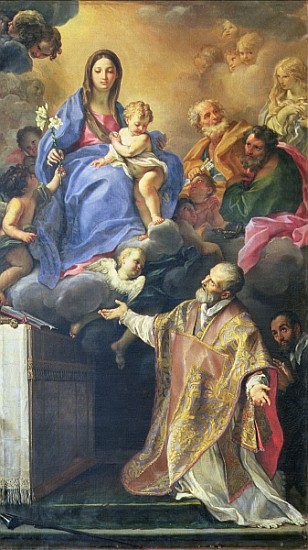 The Virgin Mary appearing to St. Philip Neri a Carlo Maratta or Maratti