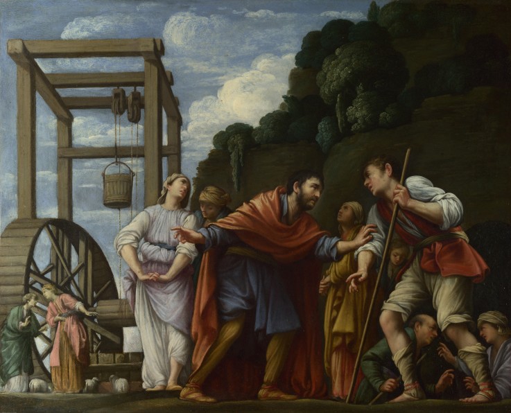 Moses defending the Daughters of Jethro a Carlo Saraceni