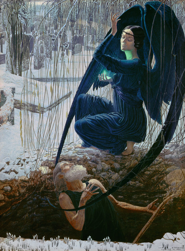 The grave-digger and the death angel a Carlos Schwabe