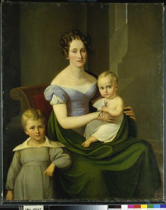 Bildnis der Caroline du Fay mit ihren zwei ältesten Kindern. a Carl Wilhelm Tischbein
