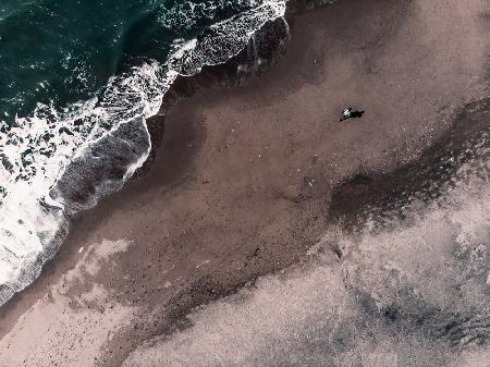 Jogging on the beach