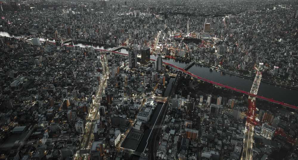 Red Line in the dark Tokyo. a Carmine Chiriaco