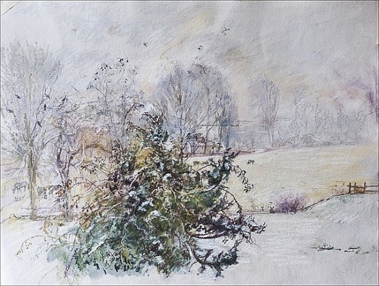 Winter from Our Window (pastel and and on paper) a Caroline  Hervey-Bathurst