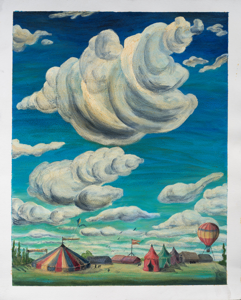 Big Clouds Over Circus Tents a Carolyn  Hubbard-Ford
