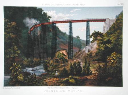 Railway Bridge at Metlac, from 'Album of the Mexican Railway' by Antonio Garcia Cubas a Casimior Castro