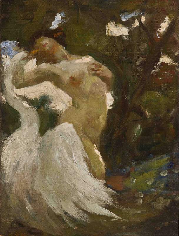 Leda and the Swan (oil on canvas) a Casimiro Jodi