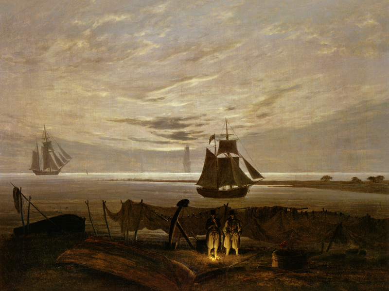 Sera sul mar Baltico a Caspar David Friedrich