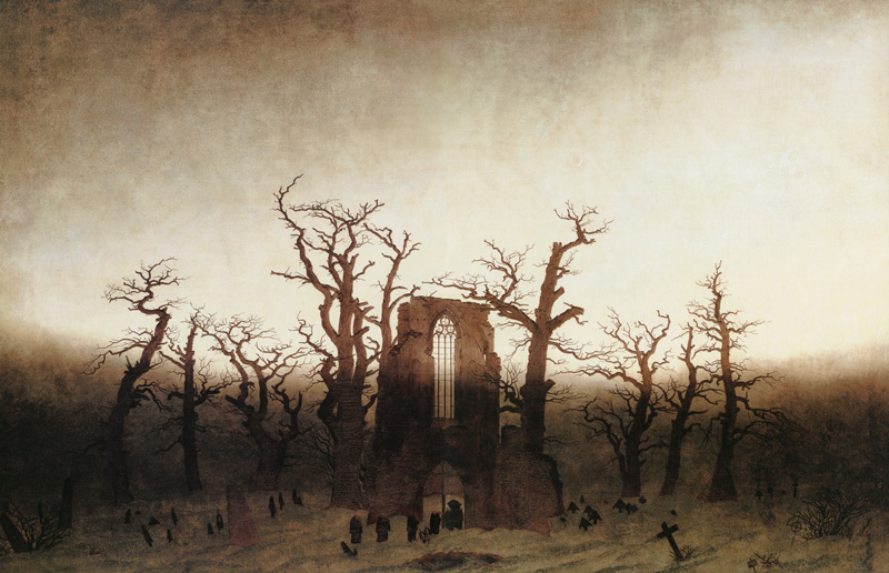 L'abbazia in un bosco di querce (prima del restauro) a Caspar David Friedrich