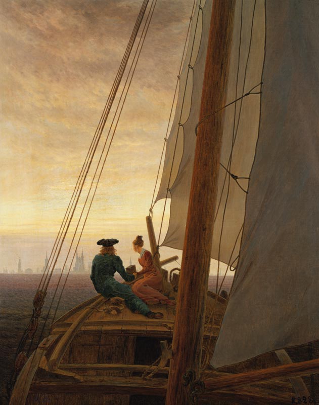 Sulla barca a vela a Caspar David Friedrich