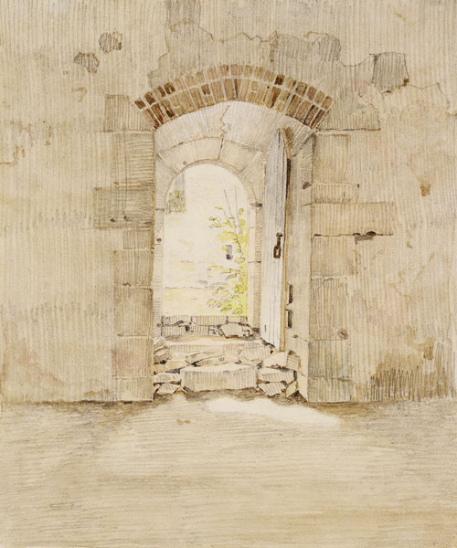 Entrance Gate to the Royal School in Meissen (pencil and w/c on paper) a Caspar David Friedrich