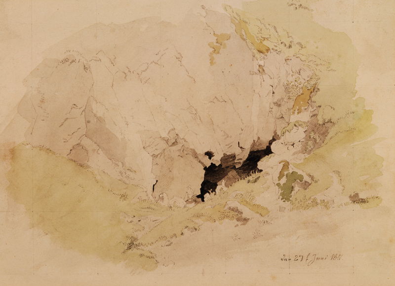 Rock cave a Caspar David Friedrich