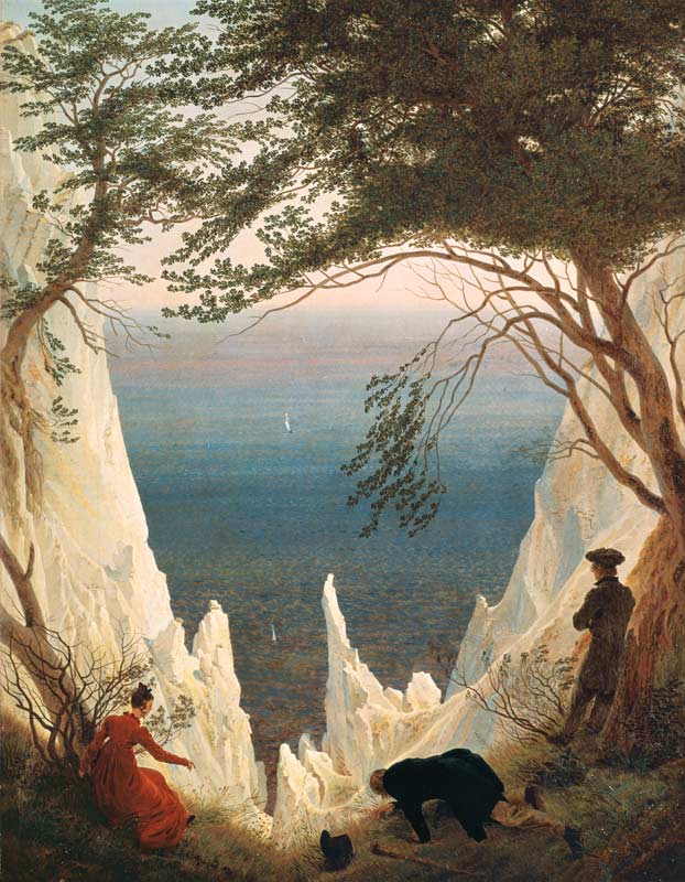 le bianche scogliere di Rügen a Caspar David Friedrich