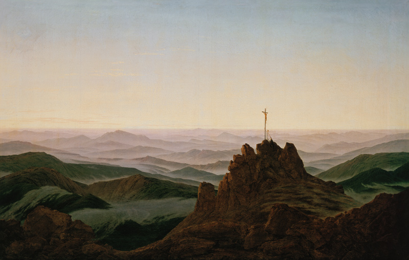 Montagne dei giganti al mattino a Caspar David Friedrich