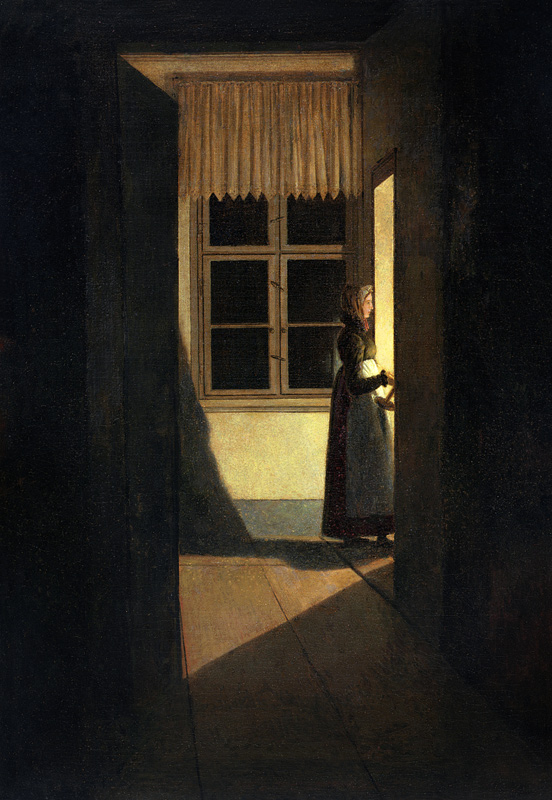 The Woman with the Candlestick a Caspar David Friedrich