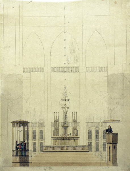 Altar room with baptistry a Caspar David Friedrich