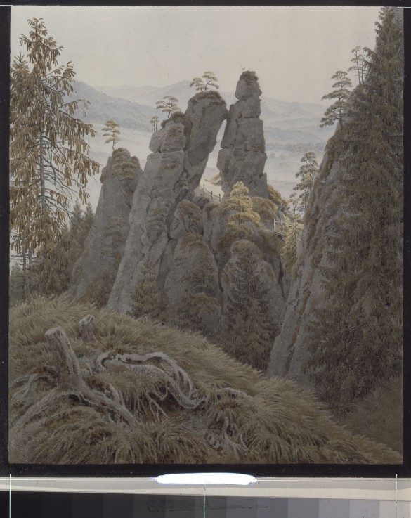 The Rock Gates in Neurathen a Caspar David Friedrich