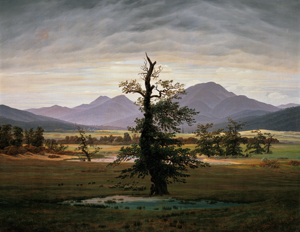 Albero solitario a Caspar David Friedrich