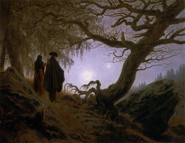 Mann und Frau den Mond betrachtend a Caspar David Friedrich