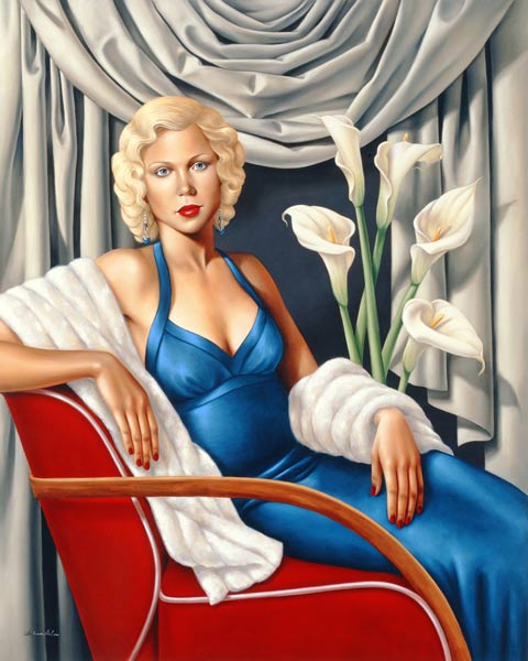 Woman in Sapphire Blue Dress a Catherine  Abel