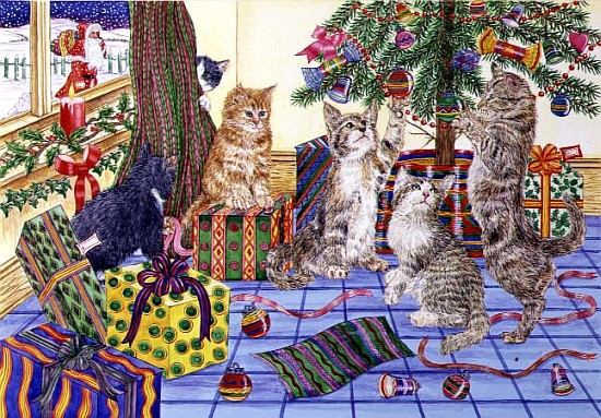 The Cats'' Christmas (w/c on paper)  a Catherine  Bradbury
