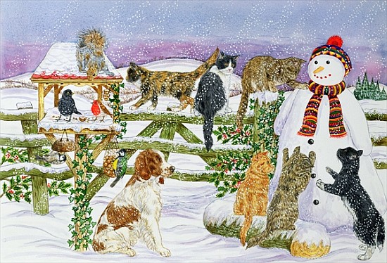 The Snowman and his Friends (w/c on paper)  a Catherine  Bradbury