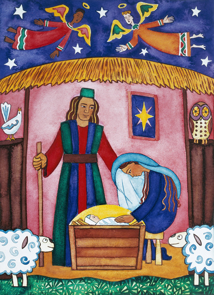 Nativity with Angels  a Cathy  Baxter