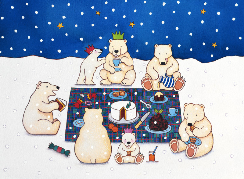 Polar Bear Picnic, 1997 (w/c on paper)  a Cathy  Baxter