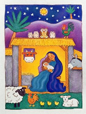 A Farmyard Nativity, 1996 (w/c) 