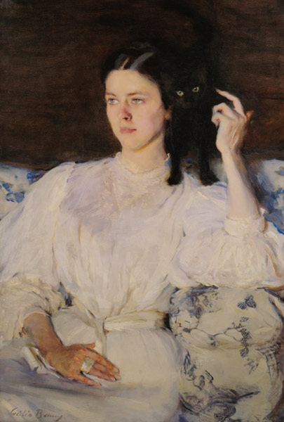 Sita and Sarita, or Young Girl with a Cat a Cecilia Beaux