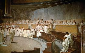 Cicerone pronuncia in Senato la prima catilinaria