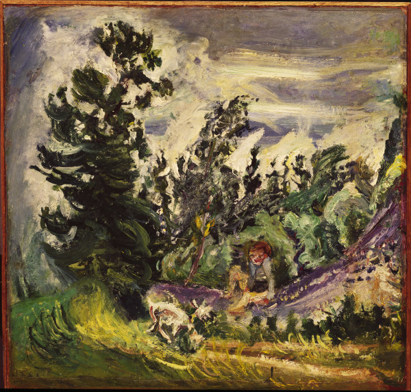 Landscape with little girl a Chaim Soutine
