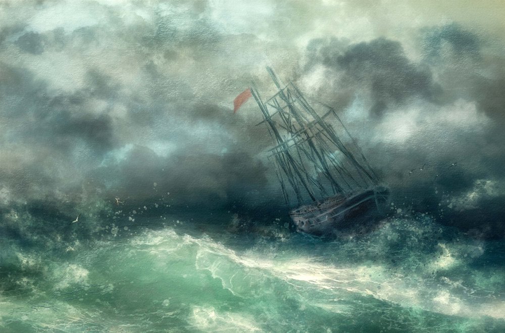 ...a struggle in stormy seas... a Charlaine Gerber