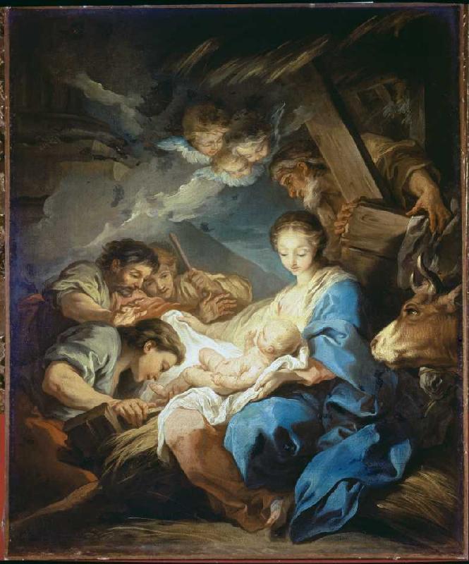 The adoration of the shepherds a Charles André van Loo
