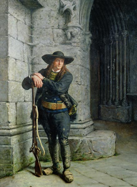 Armed Breton Guarding a Porch a Charles Antoine J. Loyeux