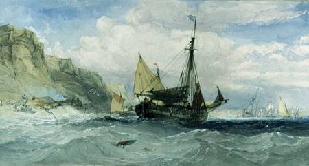 Fishing Boats off the Isle of Wight a Charles Bentley