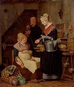 With the vegetable seller a Charles Brias