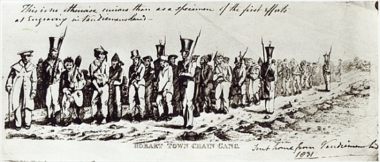 Hobart Town Chain Gang, c.1831 a Charles Bruce