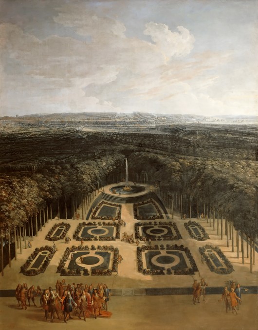 Promenade of Louis XIV in the Gardens of the Grand Trianon a Charles Chastelain