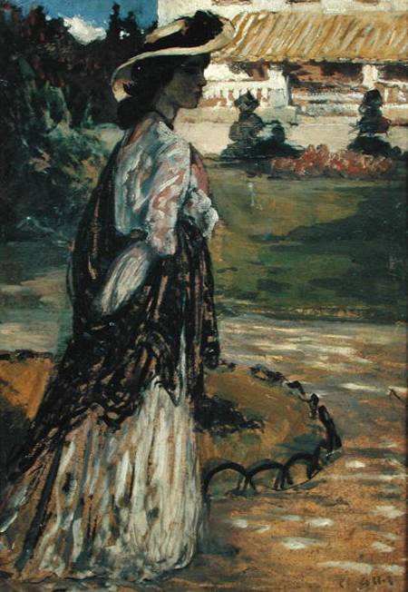 Woman in a Park a Charles Cottet