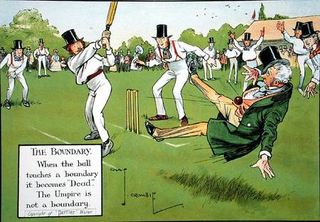 The Boundary, illustration from 'Laws of Cricket' a Charles Crombie