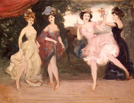 Four Dancing Girls on the Stage a Charles Edward Conder