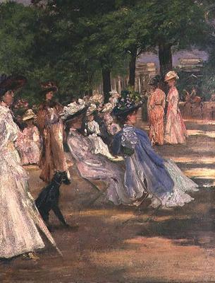 Figures in Hyde Park (oil) a Charles Edward Conder