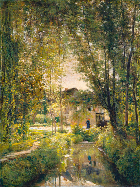Landschaft mit einem sonnenbeschienenen Bach a Charles-François Daubigny