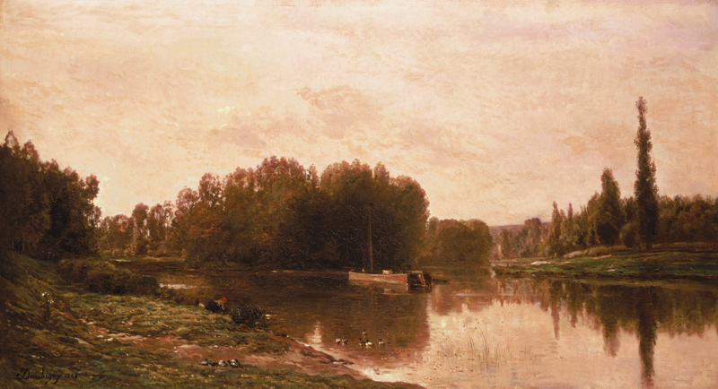 The Confluence of the River Seine and the River Oise a Charles-François Daubigny