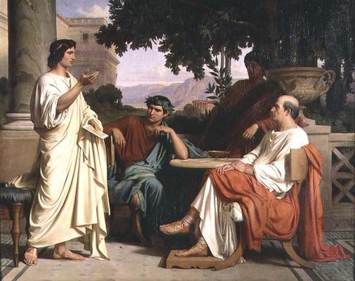 Horace, Virgil and Varius at the house of Maecenas a Charles Francois Jalabert